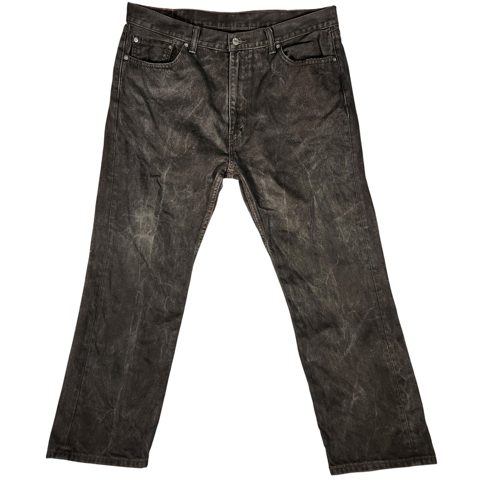 Levi's 505 Regular Fit Jeans Mens 40x30 Black Excellent Faded Straight Leg Denim
